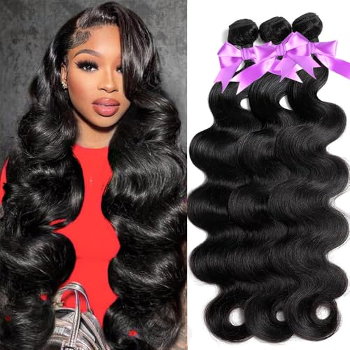 ALLRUN Body Wave Bundles Human Hair 20 22 24 Inch Human Hair 3 Bundles Body Wave 10A Grade100% Unprocessed Virgin Brazilian Raw Hair Deals Remy Weave Bundles Human Hair Extensions