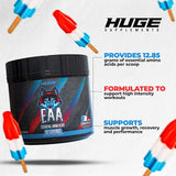 Huge EAA Supplement, Highest Dosed Essential Amino Acids Powder, 12.85g EAAs & 8g BCAAs Per Serving, Maximize Muscle Growth, Recovery & Performance (Bomb Popsicle, 17.73 Oz.)
