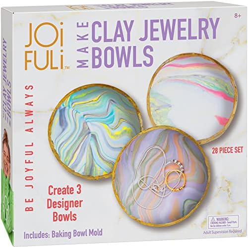 Make Your Own Clay Jewelry Bowls Arts and Crafts Kit, Clay Jewelry Dish Kit, Birthday Gifts for Girls Kids Ages 8 9 10 11 12 Years Old, DIY Jewelry Craft Clay Bowl, Clay Crafts for Girls 8-12