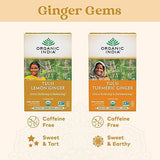 Organic India Tulsi Lemon Ginger Herbal Tea - Stress Relieving & Reviving, Immune Support, Aids Digestion, Vegan, USDA Certified Organic, Non-GMO, Caffeine-Free - 18 Infusion Bags, 6 Pack