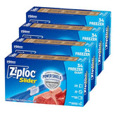 Ziploc Quart Food Storage Freezer Slider Bags, Power Shield Technology for More Durability, 136 Bags Total