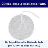 Syrtenty TENS Unit Replacement Pads - Pack of 40 Round Patches for Muscle Stimulation & Therapy, 1'' Electro Pad Set