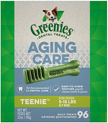 Greenies Aging Care TEENIE Natural Dental Care Dog Treats, 27 oz. Pack (96 Treats)