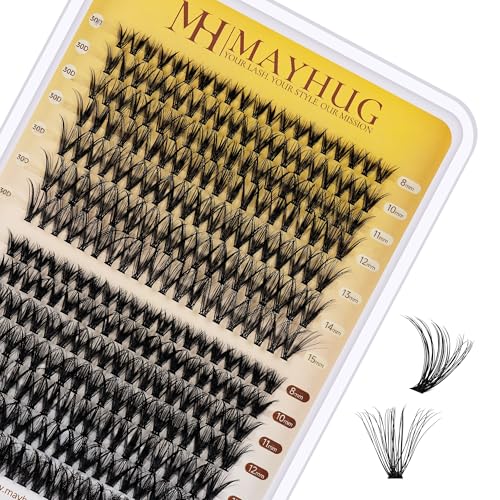 Individual Lashes 280Pcs DIY Eyelash Extensions Individual Lashes Wispy Cluster Lashes D Curl 8-15Mix False Eyelashes Individual Extension Clusters at Home (30D+40D,0.05D)
