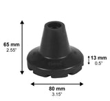 KMINA - Crutch Tips 7/8 inch Heavy Duty (x2 Units), All Terrain Crutch Tips Non Slip, Crutch Tip Replacement, Rubber Crutch Tips 7/8, Wide Crutches Tips, Black - Made in Europe