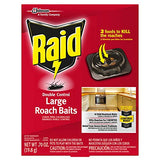 Raid Double Control Large Roach Baits, For Indoor Use, Kills Roaches for 3 Months, 8 Count (Pack of 6)
