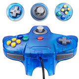 KIWITATA Classic N64 Controller, Retro N64 Wired Game Pad Joystick Remote Controller for N64 System Video Games Console Clear Blue