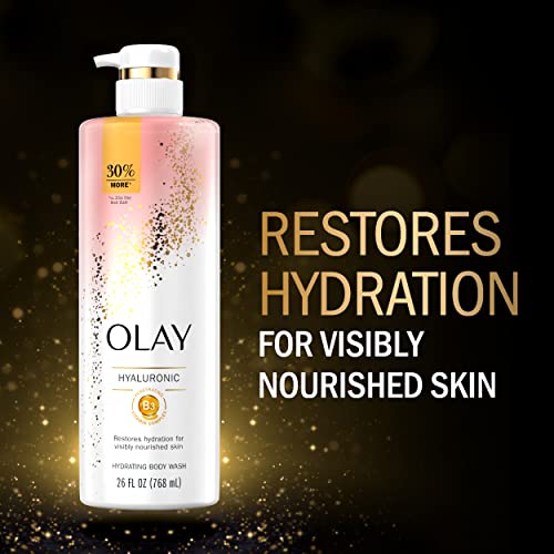 Olay Cleansing & Moisturizing Womens Body Wash 4ct with Vitamin B3 and Hyaluronic Acid 26 fl oz (Pack of 4)