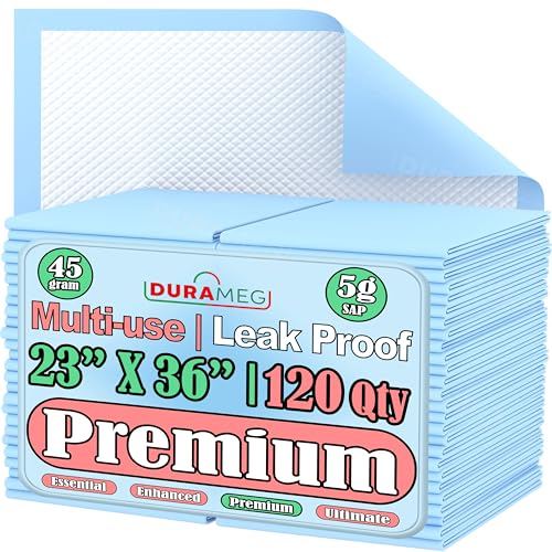 Chucks Pads Disposable [120-Pads] - 23” X 36” Adult Incontinence Chux Pads, 5g SAP Absorbent Fluff Protective Mattress Bed Pads, Pee Pads for Babies, Kids, Toddler & Elderly, Large Puppy Training Pads