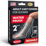 Mighty-X 100% Waterproof Cast Covers for Shower Leg -【Watertight Seal】- Reusable 2pk Half Leg Cast Cover for Showering - Cast Protector for Shower Leg Adult Knee, Ankle, Foot