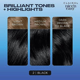 Clairol Nice'n Easy Permanent Hair Dye, 2 Black Hair Color, Pack of 3