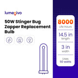 lumenivo Bug Zapper Bulb Replacement for STINGER/DEJAY B8080-4 50 W Stinger Bug Zapper Replacement Bulb with G10Q-4 4 Pin Square Base - T1, FUL50T10/BL Bug Zapper Bulb - 1 Pack