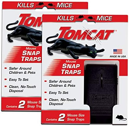 Tomcat Mouse Snap Trap, Effectively Kills Mice for Clean, No-Touch Disposal, 4 Traps