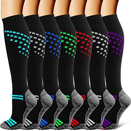 BIQU Compression Socks for Women and Men Circulation-Best Support for Running, Athletic, Nursing, Travel