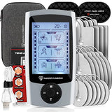 TENS Unit Muscle Stimulator, EMS Massager Machine for Shoulder, Neck, Sciatica and Back Pain Relief, Electronic Pulse Massage Physical Therapy, Silver