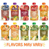 Happy Baby Organics Stage 2 Baby Food Pouches, Gluten Free, Vegan & Healthy Snack, Clearly Crafted Fruit & Veggie Puree, Fruit & Veggie Variety Pack, 4 Ounces (Pack of 10) Amazon Exclusive