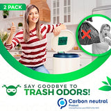 Trash Ninja Trash Can Deodorizer and Odor Eliminator (2 Pack) for Indoor Trash Cans Up to 10 Gallons, Made with Natural Activated Carbon - Lasts Up to 3 Months - Garbage Can Deodorizer to Control Odor