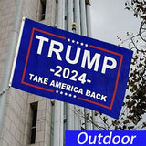 Trump 2024 Flag 3x5 Outdoor Double Sided Made in USA,Donald Trump Flag Take American Back Frump Desantis 2024 Flag Polyester Fiber with 2 Brass Grommets & 4 Rows Stitched