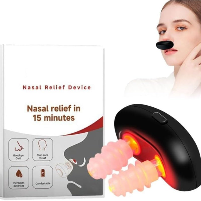 Red Light Nasal Therapy Instrument,2025 New Red Light Nasal Therapy Device, Nasal Relief in 15 Minutes, for Itchy, Stuffy and Sneezing Noses（Black）