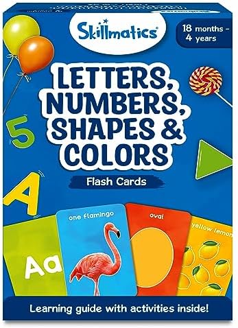 Skillmatics Thick Flash Cards for Toddlers - Letters, Numbers, Shapes & Colors, Easter Basket Stuffers, Montessori Toys, Preschool Learning Activities, Gifts for Kids Ages 1, 2, 3, 4 Years