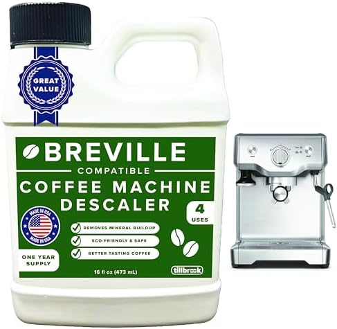 Breville Espresso Machine Compatible Descaler - 1 YEAR SUPPLY - Concentrated Descaler for Breville - 16 oz Coffee Maker Cleaner for Breville, Nespresso, Delonghi, Espresso Machine - 4 Uses