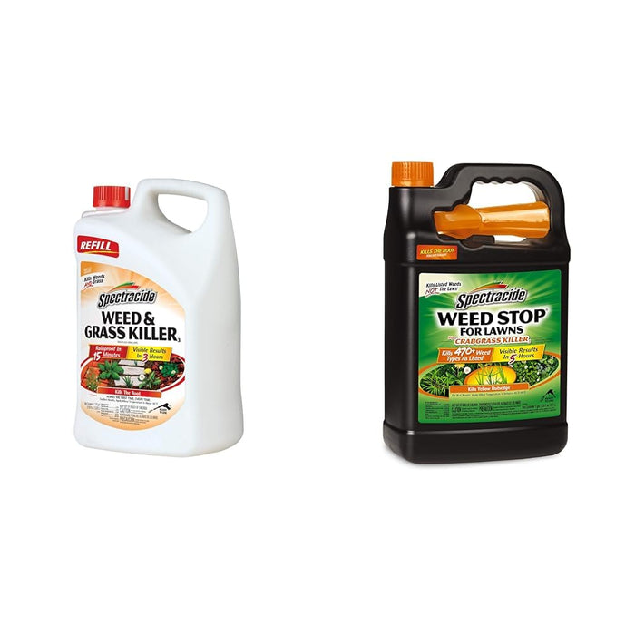 Spectracide 1.3 Gallon Weed & Grass Killer Refill and 1 Gallon Weed Stop for Lawns Plus Crabgrass Killer