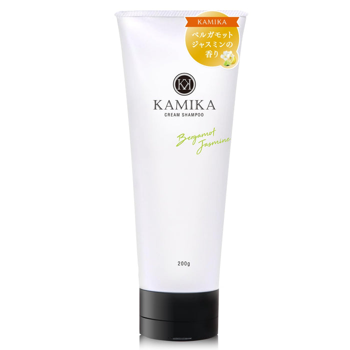 KAMIKA Cream Shampoo [All in One Paraben Free] Tube Type, 7.1 oz (200 g) (Bergamot Jasmine Scent (1 Bottle))