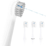 Flossing Toothbrush Head Replacement, 3 Count, Sonic Tooth Brushes and Water Flosser Combo Water-Pick Brush Heads (Compact Size, White)