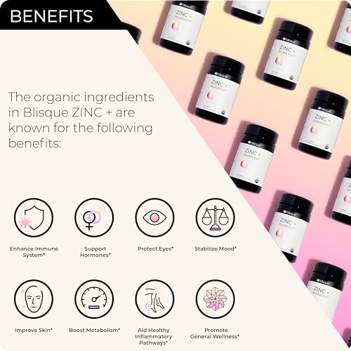 Blisque – Organic Zinc Supplement Sourced from Guava Leaf | for Immune Support, Defense and Boost | with Ashwagandha, Aloe Vera, Ginger, and Turmeric | Vegan | Powder | 60 Grams