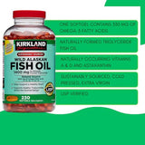 Kirkland Signature Expect More Wild Alaskan Fish Oil 1400 mg, 230 Softgels + Includes Venancio’sfridge Sticker