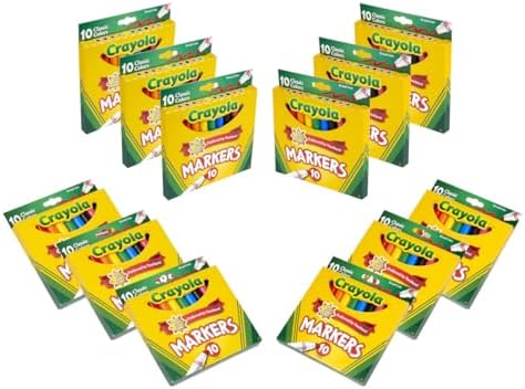 Crayola Broad Line Markers (12pks), Bulk Markers for School, Coloring Markers for Kids, Must Have Classroom Supplies for Teachers