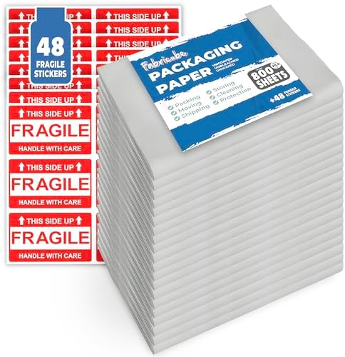 Over 800 Sheets of Blank Packing Paper in Bulk | Approx. 20 lb. Newsprint/Newspaper Moving Essentials and Supplies | Great for Wrapping Fragile Items, Other Materials, Accessories like Dishes, Glasses