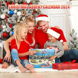 Maylai Christmas Advent Calendar 2024, Kids 24 Days Countdown Different Construction Vehicles Fire Truck Building Blocks，12 In 1 Building Blocks Toys Advent Calendar for Boys Girls Toddlers Teen