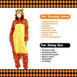 ressber Unisex Adult Onesie Pajamas Animal One Piece Halloween Costume Christmas Sleepwear Jumpsuit (Tigger, Small)