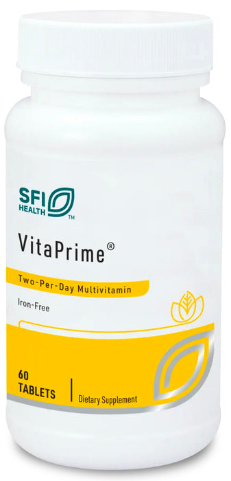 Klaire Labs Vitaprime - Twice Daily Iron-Free Multivitamin & Mineral with Metafolin Folate (60 Tablets)