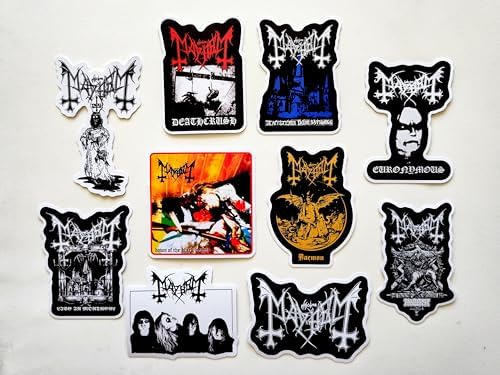 Black Metal Band Sticker Pack Mayhem (10 Stickers) Death Metal Goth Gothic Punk Crust Hardcore Doom Stoner Sludge Cult