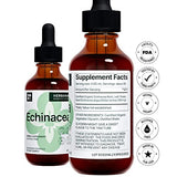 Echinacea 2 fl oz Liquid Extract - Organic Root, Leaf, Flower, Seed - Natural Herbal Supplement - Body, Immune System Support Tincture - High Potency Drops - 45-Day Supply