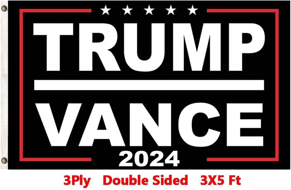 Trump Vance 2024 Flag 3x5 Donald Trump J.D. Vance 2024 America President Flags Made in USA Outdoor Double Sided 3 Ply Heavy Duty Banner with 2 Brass Grommets UV protection Fade Resistant for Indoor Outdoor Decor Gift