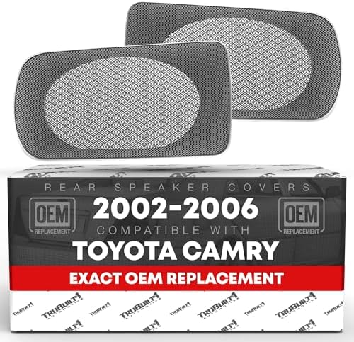 Speaker Grille Replacement Set, Left and Right Side - Compatible with 2002-2006 Toyota Camry - Rear Speaker Grille Cover, Gray - OEM 04007-521AA-B0