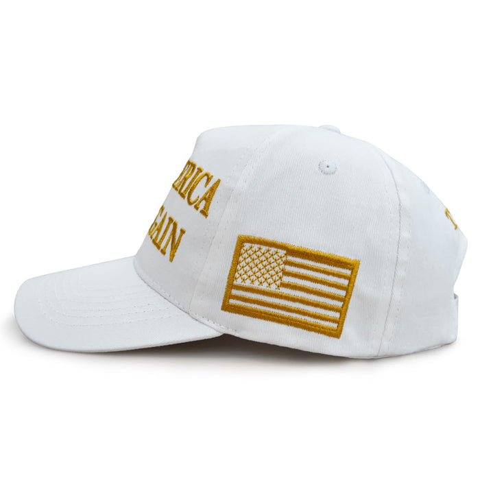 DISHIXIAO New Make America Great Again Hat Trump Letter Embroidery Baseball Cap MAGA 45-47 Peaked Cap White