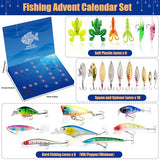 Fishing Advent Calendar 2024 Adult Men Teen Boys, Fishing Lure Advent Calendarfor Freshwater Saltwater Soft Lures Spoons Minnow Popper Crankbait VIB Fishing Gifts