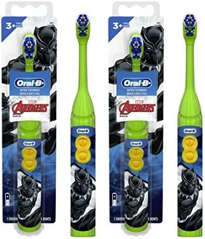 Oral-B Kid's Battery Toothbrush Featuring Marvel's Avengers, Soft Bristles, for Kids 3+ (Character May Vary) (Pack of 2)