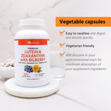 ML Naturals Premium Lutein & Zeaxanthin with Bilberry 120 Vegetable Capsules. (4 Month Supply) All-Natural. High Potency & Premium Quality