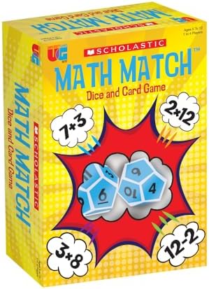 University Games, Scholastic Math Match Travel Dice Game, Mathematics Reinforcement Game for Kids, for 2 or More Players Ages 5 and Up