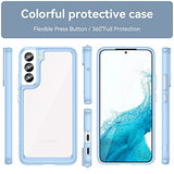 DFTCVBN Phone Case for Galaxy S23 Case, Samsung S23 SM-S911U Case with HD Screen Protector, Soft Bumper with Clear Crystal PC Hard Back Shockproof Cover Cases for Samsung Galaxy S23 5G Blue