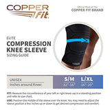 Copper Fit Elite Knee Compression Sleeve Knee Brace 2-Pack, Black (Large/X-Large, 16''-20''),2.0 Count