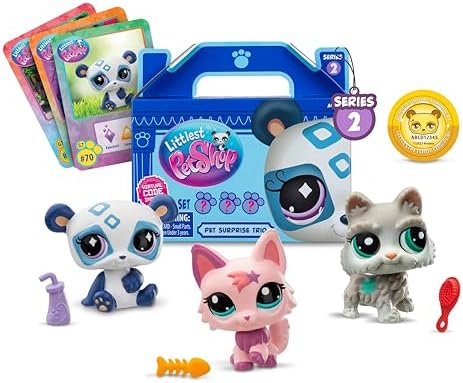 Littlest Pet Shop - Pet Surprise Three Pack - Series 2 - LPS Gen 7, Authentic Mystery Figures, Surprise Collectible Kidult Toy, Girls, Boys, Kids, Tweens Ages 4+