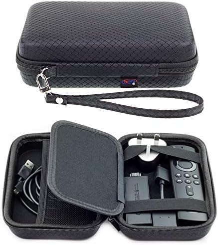 Hard Carry Case for Amazon Fire TV Stick 4K / Fire TV Stick Remote Control Cables and Charger - Protective Portable Travel Hard EVA Cover Shockproof Storage Bag Pouch, Black