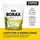 Harris Borax Powder Laundry Booster and Multipurpose Cleaner, 1.5lb (Lemon)