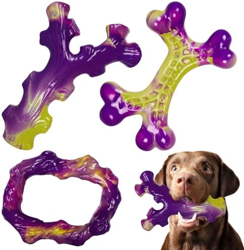 Tough Dog Toys for Aggressive Chewers 3 Pack Chew Toys for Large Dogs, Indestructible Dog Toy for Aggressive Chewers Large Breed, Dog Toys to Keep Them Busy